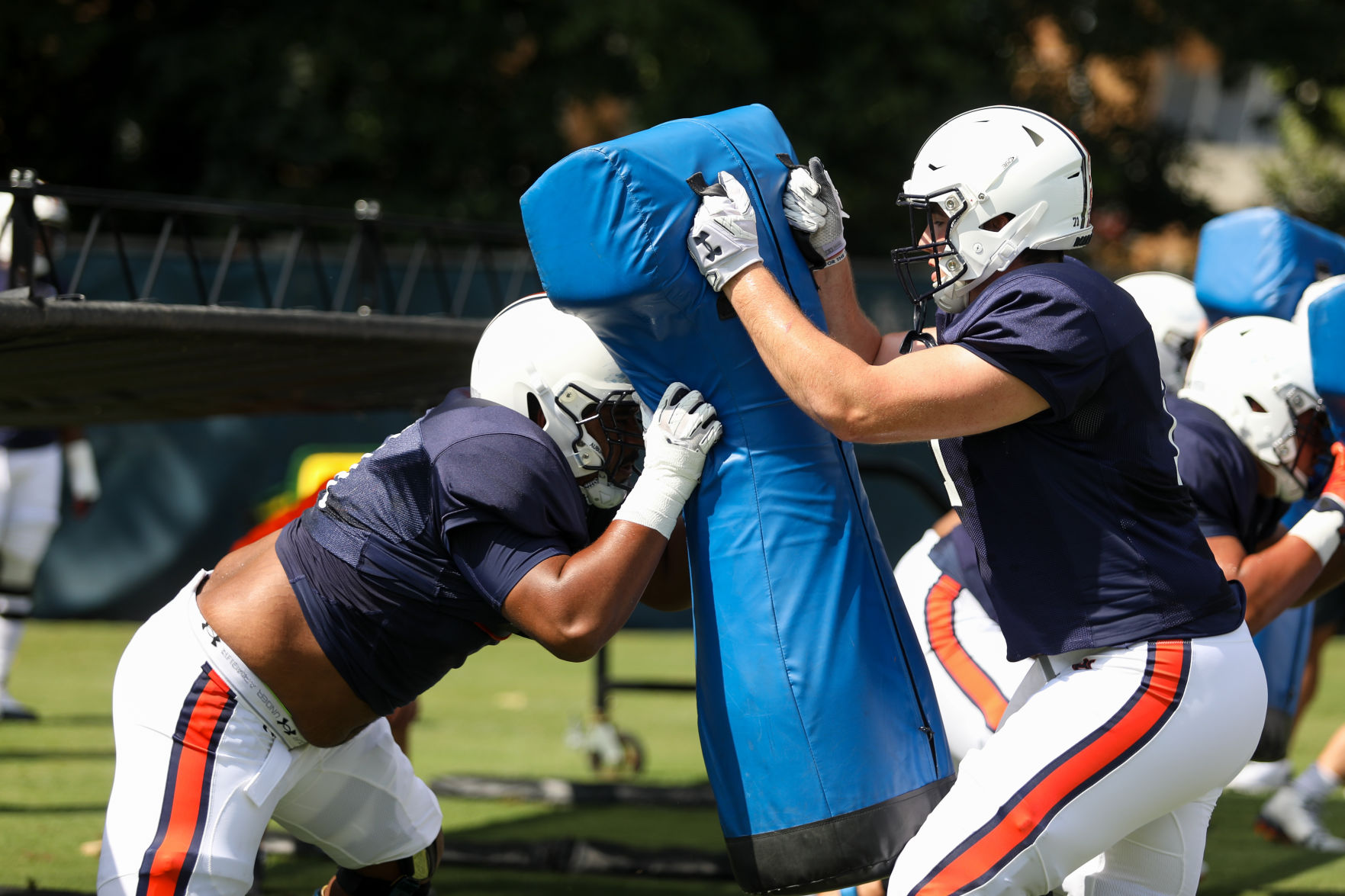 Auburn football practice on the first day of full pads